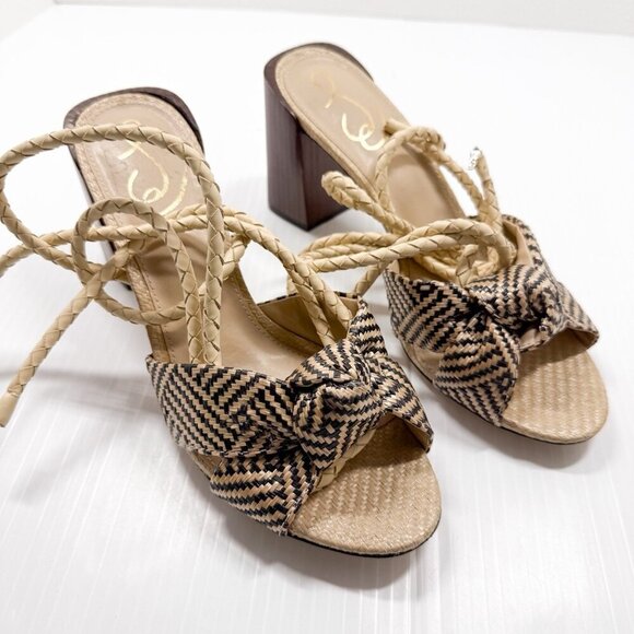 Sam Edelman Bodhi Heels Womens 8 Tan Block Heel Dress Sandals Date City Chic - Picture 9 of 16